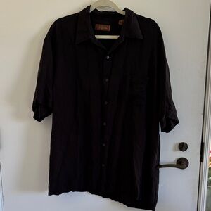 Talso Elba silk linen blend Short sleeve shirt mens